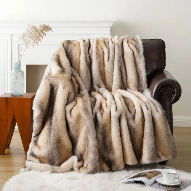 Serenity Faux-Fur Blanket Throw