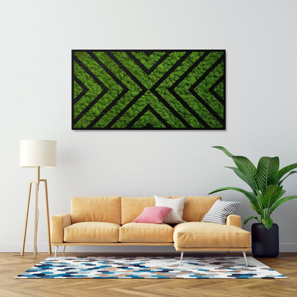 Moss Art X Design Wood Frame