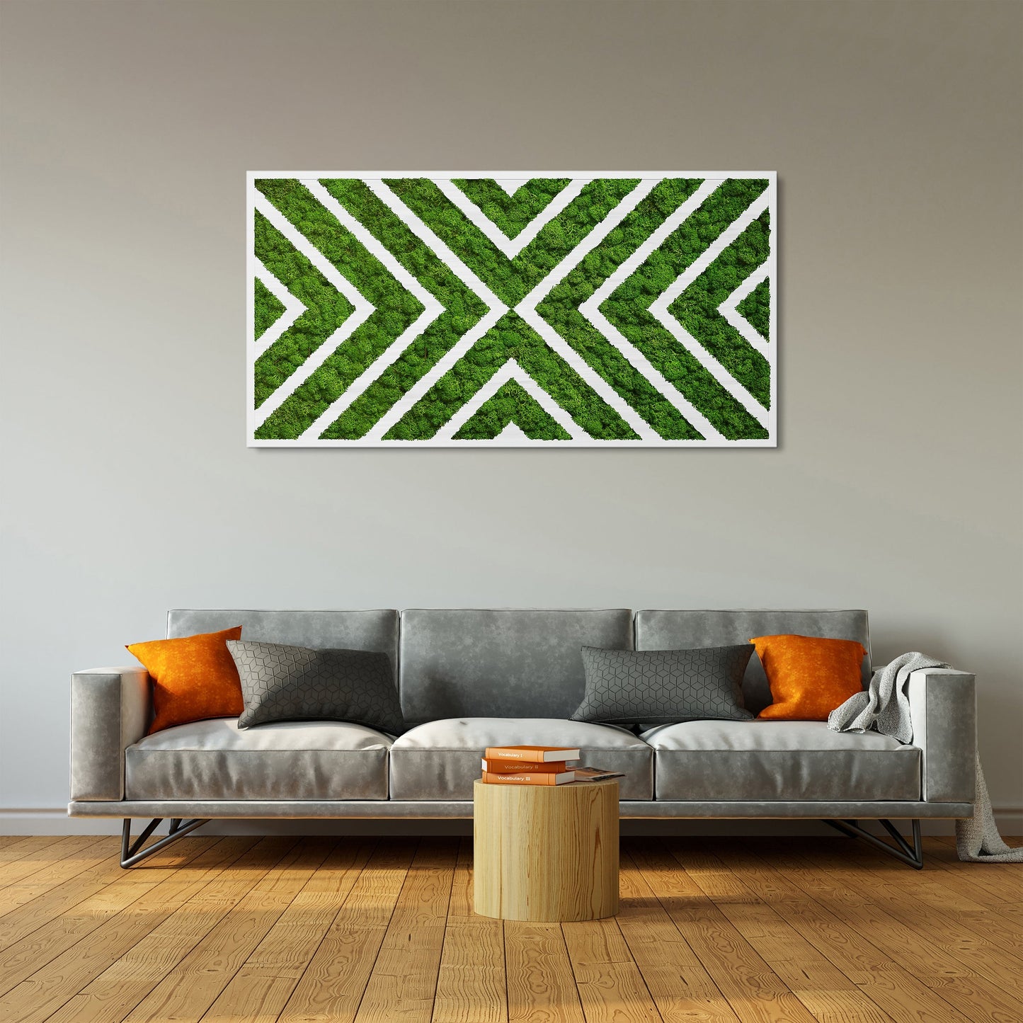 Moss Art X Design Wood Frame