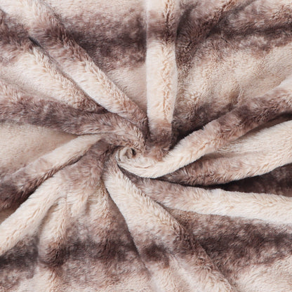 Browned Faux-Fur Blanket Throw